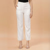 White Rayon Textured Pant