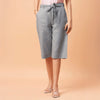 Gray Linen Slub Culottes
