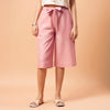 Peach Linen Slub Culottes
