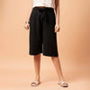 Black Linen Slub Culottes