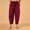 Maroon Satin Slub Sweat Pant