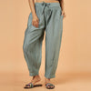 Olive-Green Satin Slub Sweat Pant