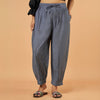 Charcoal-Grey Satin Slub Sweat Pant