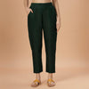 Bottle-Green Linen Pintucks pant #PlusForYou
