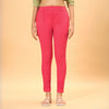 Candy-Red Cigarette  Lycra Embroidered Pant