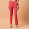 Candy-Red Cigarette  Lycra  Pant