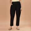 Charcoal-Black Linen Pintucks pant