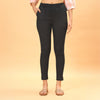 Dark-Gray Cigarette  Rib Lycra Pant