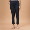 Dark-Gray Cotton Satin Cigarette  Pant
