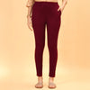 Maroon Cigarette  Lycra Embroidered Pant