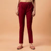 Maroon Cigarette  Lycra  Pant