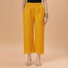 Mustard-Yellow Linen Lace Palazzo