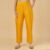 Mustard-Yellow Linen Pintucks pant