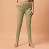 Olive-Green Cigarette  Lycra Pant