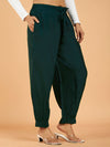 Peacock-Green Satin Slub Sweat Pant