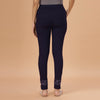 Navy-Blue Cigarette Lycra Lace Pant
