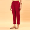 Maroon Linen Lace Pant