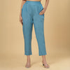 Sapphire-Blue Linen Pant
