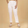 White Linen Slub Pant