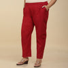 Maroon Linen Lace Pant #PlusForYou