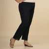 Navy-Blue Linen Lace Pant #PlusForYou